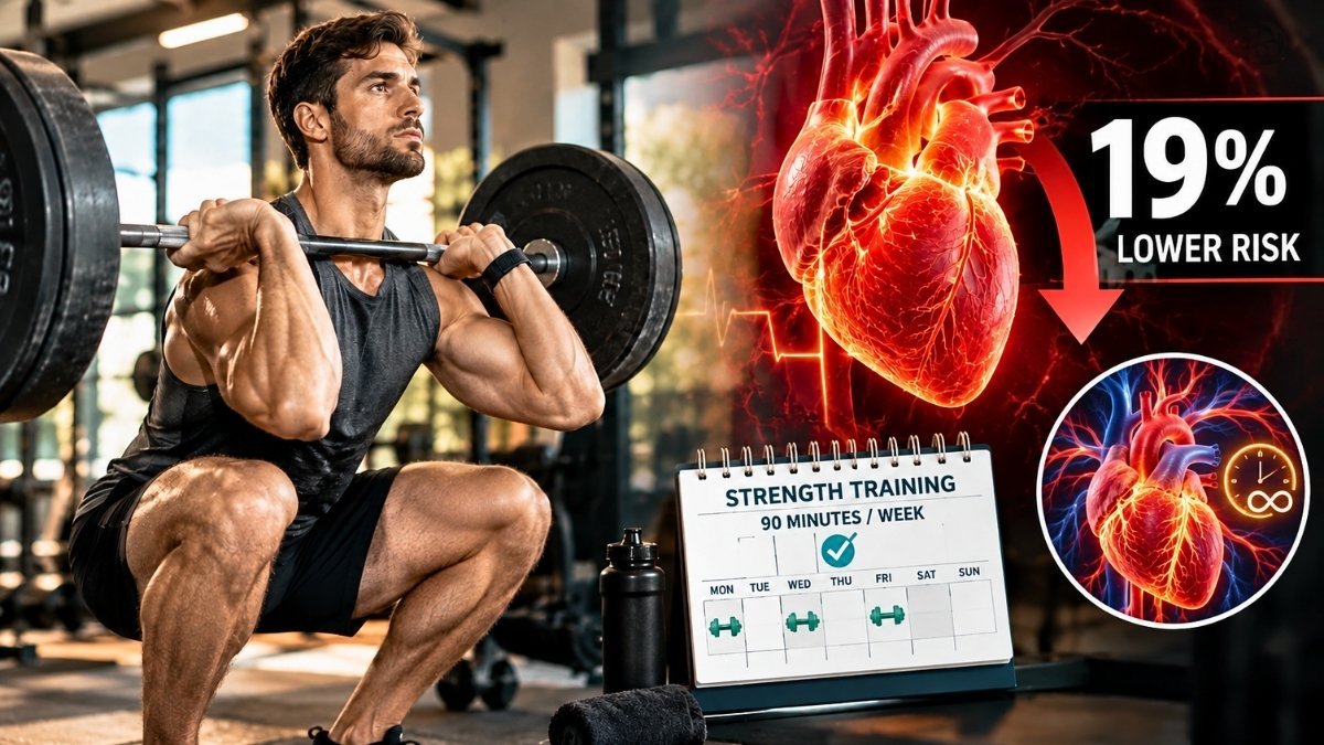 90 Minutes of Strength Training Weekly Cut Cardiovascular Death Risk by 19% in 30-Year Study