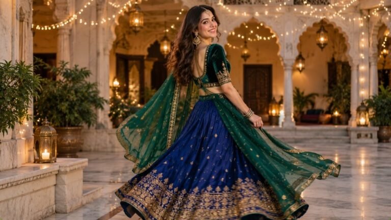 How to Style Royal Blue and Emerald Diwali Looks: 20 Ideas