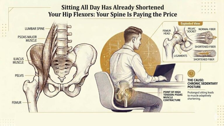 Sitting All Day Has Already Shortened Your Hip Flexors: Your Spine Is Paying the Price