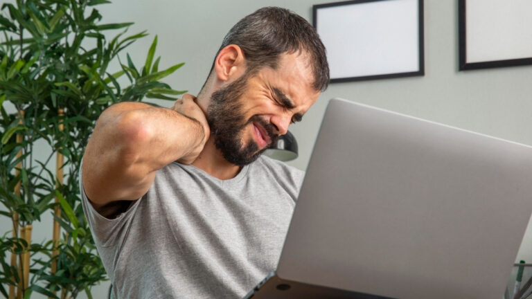 Tech Neck Cure: The 30-Second Stretch You Can Do at Your Desk to Stop Hunching Today.